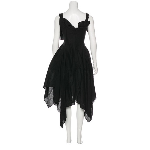 Yohji Yamamoto Asymmetrical A-Line Black Dress - Picture 3 of 3